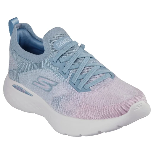 حذاء جري Skechers النسائي الخفيف الوزن مقاس 37 أزرق مزود بنعل داخلي Air-Cooled Goga Mat، بتقنية M-Strike، وجزء علوي شبكي، وتصميم وسطي بارامتري للدعم والثبات - سكيتشرز - Image 3