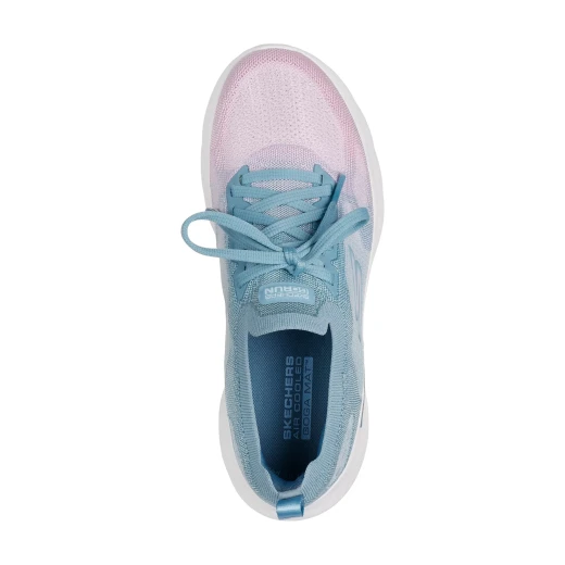 حذاء جري Skechers النسائي الخفيف الوزن مقاس 37 أزرق مزود بنعل داخلي Air-Cooled Goga Mat، بتقنية M-Strike، وجزء علوي شبكي، وتصميم وسطي بارامتري للدعم والثبات - سكيتشرز - Image 5