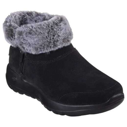 Skechers Women's On The Go Joy Savvy Cold Weather Booties with Faux Fur Trim, Chenille Lining, Side Zip, Air Cooled Goga Mat Insole, Lightweight 5GEN Technology Black Size 38.5 - Skechers - Image 6