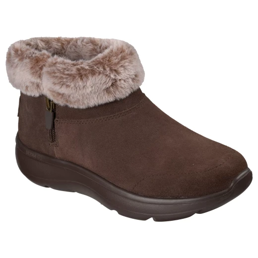 Skechers Women's On-the-GO Encore Snow-Capped Booties Chocolate 39.5 with Faux Fur Collar and Side Zip Closure - Skechers - Image 3