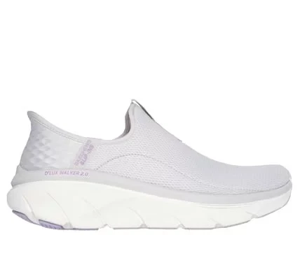 Skechers Women's Slip ins Sport D'Lux Walker 2.0 Happy Step Gray Mesh Sport Shoes with Heel Pillow, Air Cooled Memory Foam Insole, Relaxed Fit, Size 38 for Comfortable Long Walks - Skechers - Image 2