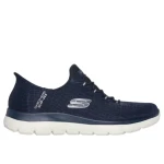 Skechers Women's Summits Classy Night Slip On Shoes Navy with Sparkle Mesh Upper and Heel Pillow Feature Size 37 Comfortable Vegan Style - Skechers