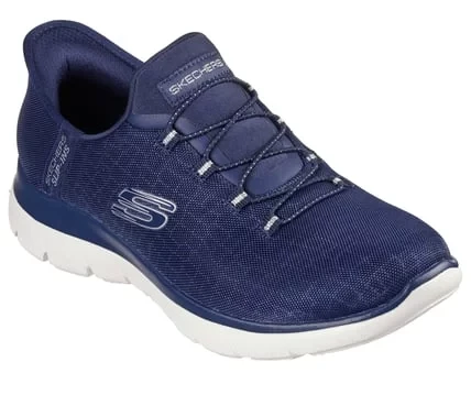 Skechers Women's Summits Classy Night Slip On Shoes Navy with Sparkle Mesh Upper and Heel Pillow Feature Size 37 Comfortable Vegan Style - Skechers - Image 3