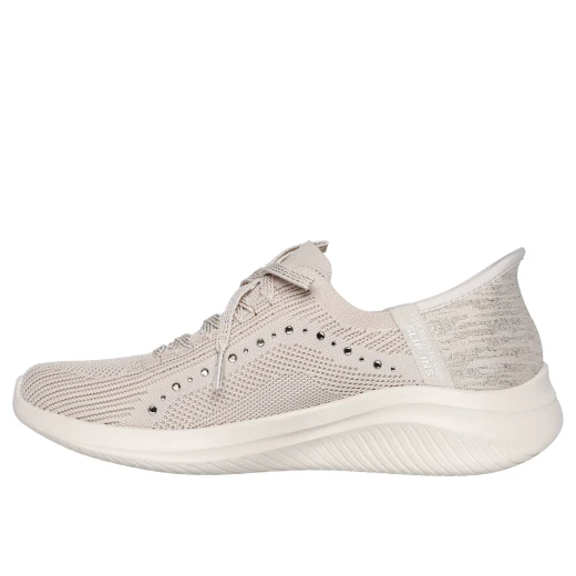 Skechers Women's Ultra Flex 3.0 Taupe Slip On Sneakers: Lightweight Textile Upper with Logo Accents. Provides All Day Comfort with Fabric Lining and Durable Rubber Sole. Size 37. - Skechers - Image 4