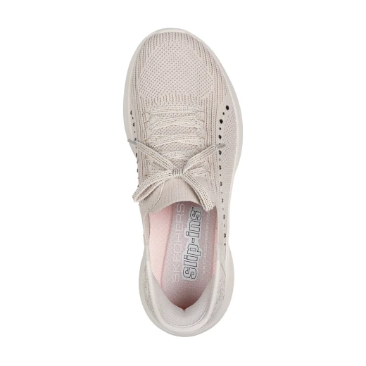 Skechers Women's Ultra Flex 3.0 Taupe Slip On Sneakers: Lightweight Textile Upper with Logo Accents. Provides All Day Comfort with Fabric Lining and Durable Rubber Sole. Size 37. - Skechers - Image 5