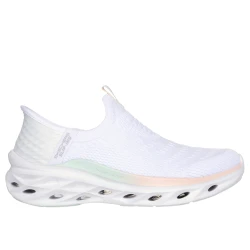 Skechers Women's Glide Step Swift Walking Shoes White Leather 37.5 Lightweight Comfortable Sneakers Featuring Arch Fit Technology and Slip In Design for Everyday Wear and Support