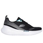 Skechers Women's Vapor Foam Plus Forward Flow Athletic Shoe Black Mesh Upper Iridescent Trim Air Cooled Memory Foam Insole Size 39 Lightweight Comfort Vegan Lace Up - Skechers