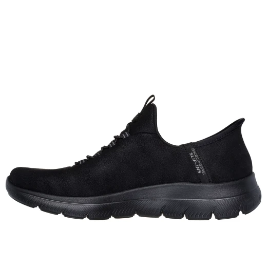 Skechers Women's Summits Slip-ins Black Comfort Sneakers with Heel Pillow and Air-Cooled Memory Foam Insole, Vegan Duraleather Upper, Size 38.5, Easy Wear - Skechers - Image 4