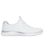 Skechers Women's Summits White Athletic Shoes Featuring Memory Foam Cushioning for All Day Comfort. Lightweight Breathable Design, Lace Up Closure, Size 40 - Skechers