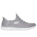 Skechers Women's Summits Dream Chaser Slip On Gray Mint 37 US Size, Hands Free Slip-ins Technology, Air Cooled Memory Foam Insole for All Day Comfort, Engineered Mesh Upper - Skechers