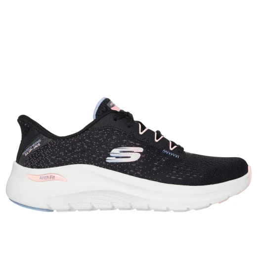 Skechers Women's Arch Fit 2.0 Fresh Space Slip-ins Black 39 Featuring Heel Pillow Vegan Design Engineered Mesh and Duraleather Upper Adjustable Laces and Air Cooled Arch Fit Insole - Skechers - Image 2