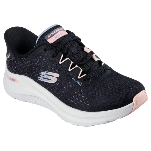 Skechers Women's Arch Fit 2.0 Fresh Space Slip-ins Black 39 Featuring Heel Pillow Vegan Design Engineered Mesh and Duraleather Upper Adjustable Laces and Air Cooled Arch Fit Insole - Skechers - Image 3