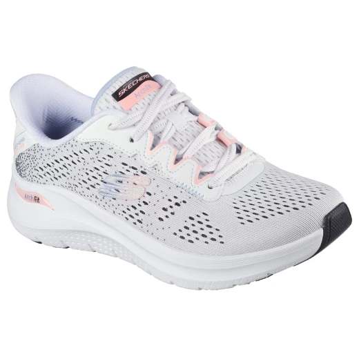 Skechers Women's Arch Fit 2.0 Fresh Space Slip-ins Vegan Shoes with Heel Pillow, Engineered Mesh & Duraleather Upper, Adjustable Laces, & Air-Cooled Arch Fit Insole 37 White - Skechers - Image 3