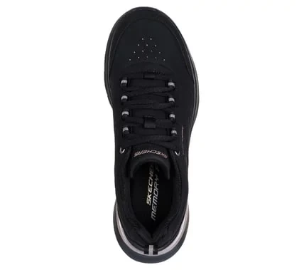 Skechers Women's Skech Air Dynamight 2.0 Athletic Sneakers Black with Engineered Mesh Upper, Memory Foam Insole, and Cushioned Midsole Size 37.5. Vegan Lace Up Comfort and Style. - Skechers - Image 3
