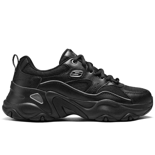 Skechers Women's D'Lites 5.0 Team Neutral Sneakers Black Size 38 Lace Up Low Top Sporty Style Breathable Mesh Artificial Leather Upper Air Cooled Memory Foam Insole - Skechers - Image 2