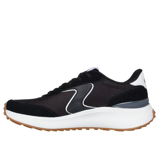 Skechers Women's Blvd Retro Revival Jogger Sneakers Black with Mesh Upper and Suede Overlays Featuring Air Cooled Memory Foam Insole Size 38 Comfortable Stylish Design - Skechers - Image 4