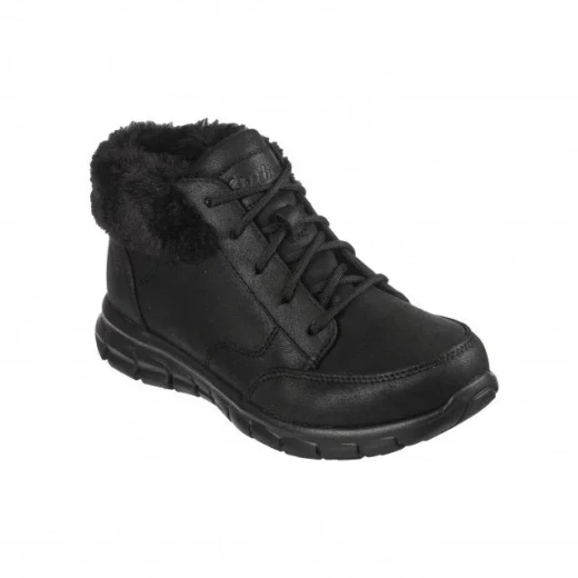 بوت Skechers Synergy Sunday's Best النسائي الأسود مقاس 38.5 مقاوم للماء بتقنية Warm Tech Memory Foam مع بطانة من الفرو الصناعي - سكيتشرز - Image 3