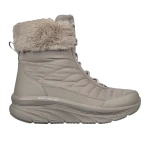 Skechers Women's D'Lux Walker Winter Solstice Booties Taupe Size 38 Water Repellent Cold Weather Boot Featuring Faux Fur Lining and Air Cooled Memory Foam Insole 167388 - Skechers