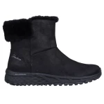 Skechers Women's Escape Plan Cozy Collab Ankle Boot Water Repellent Synthetic Microleather Upper Faux Fur Trim 37 Black Air Cooled Memory Foam Insole - Skechers