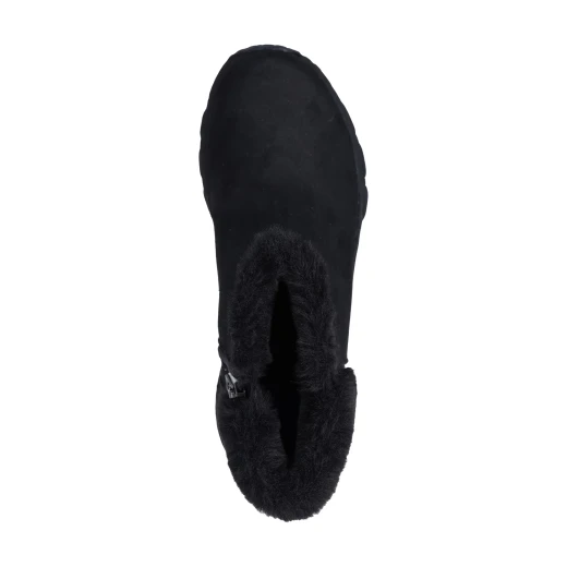 Skechers Women's Escape Plan Cozy Collab Ankle Boot Water Repellent Synthetic Microleather Upper Faux Fur Trim 37 Black Air Cooled Memory Foam Insole - Skechers - Image 3