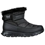 حذاء بوت نسائي Skechers Synergy Nocturne مقاوم للماء مع حافة من الفرو الصناعي يتميز بنعل داخلي من إسفنج ميموري الدافئ وتقنية Warm Tech ونعل خارجي مضاد للانزلاق، مقاس 39، لون أسود - سكيتشرز