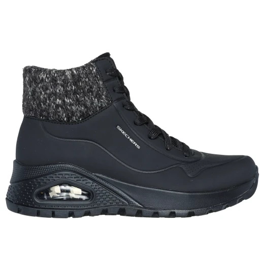 Skechers Street Women's Uno Rugged Wintriness Fashion Sneaker Boot Black Suede Upper Faux Fur Lining Lace Up Design Skechers Air Cooled Memory Foam Insole Sizes Available 38.5 - Skechers - Image 2