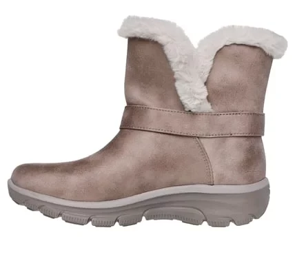 Skechers Women's Easy Going Into Fall Ankle Boot Taupe Size 37 Vegan Leather Chenille Lined Side Zip Air-Cooled Memory Foam Insole Comfortable Warm Winter Footwear - Skechers - Image 5