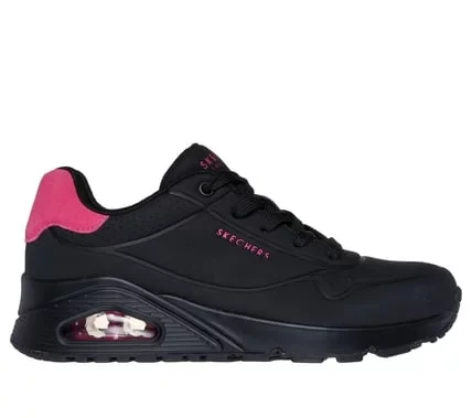 Skechers Women's Uno Pop Back Sneakers Black and Hot Pink 38.5 - Skechers - Image 2