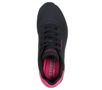 Skechers Women's Uno Pop Back Sneakers Black and Hot Pink 38.5 - Skechers - Image 4