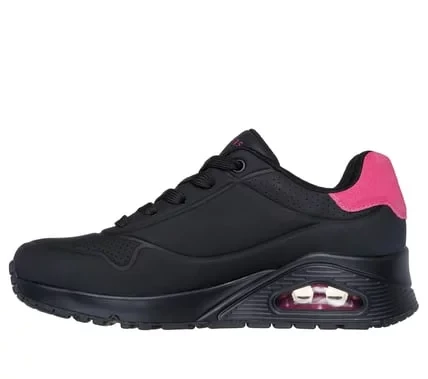Skechers Women's Uno Pop Back Sneakers Black and Hot Pink 38.5 - Skechers - Image 5