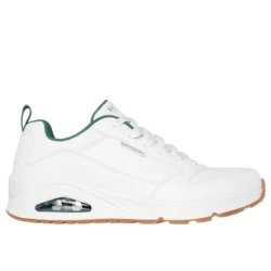 Skechers Street Uno Alder Men's Sneakers White Duraleather Lace Up with Air Cooled Memory Foam Insole and Skech Air Visible Airbag Midsole Size 40 Sporty Comfortable Design