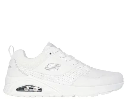Skechers Street One Retro One Men's Jogger White Leather Suede Duraleather Overlay Lace Up Sneakers Featuring Air Cooled Memory Foam Insole Size 40 - Skechers - Image 7
