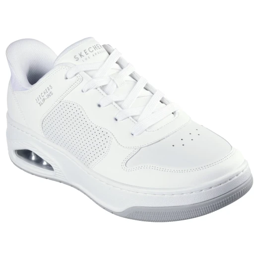 Skechers Men's Uno Court Slip-ins Sneaker White 45 Featuring Hands Free Design, Air-Cooled Memory Foam Insole, and Visible Skech-Air Airbag Midsole for Ultimate Comfort and Style - Skechers - Image 3