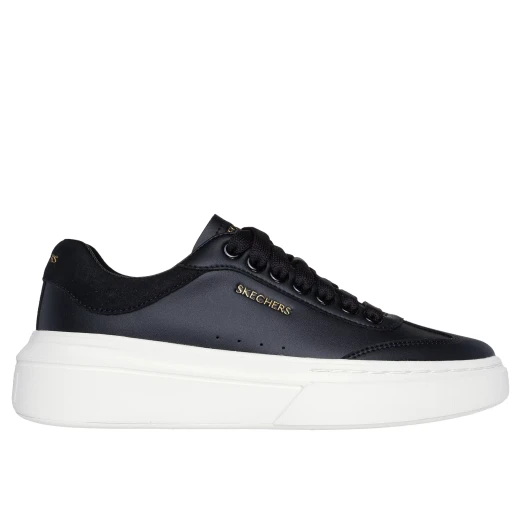 Skechers Women's Cordova Classic Casual Sneakers Best Behavior Style Black Synthetic Duraleather Upper Air Cooled Memory Foam Insole Lace Up Design Size 40