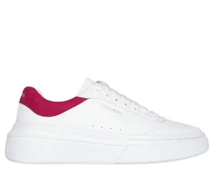 Skechers Women's Cordova Classic Best Behavior Sneakers White/Red Size 39 Featuring Air Cooled Memory Foam Insole Comfortable Lace Up Court Style Duraleather Upper Stylish Design - Skechers - Image 2