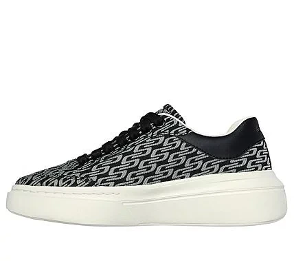 Skechers Women's Cordova Classic High Status Sneakers Black with Woven Jacquard Upper and Leather Heel Trim 37.5 featuring Air Cooled Memory Foam Insole Stylish Court Shoes - Skechers - Image 3