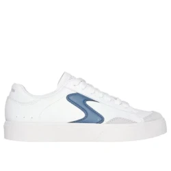 Skechers Women's Eden LX Slick Talk Court Sneaker Blue Duraleather Suede Overlays Lace Up 40 Featuring Air Cooled Memory Foam Insole Comfortable Stylish Walking Shoes 1 Pair
