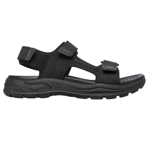Skechers Men's Arch Fit Motley SD Kontra Sandals Comfortable Synthetic Leather Adjustable Straps with Arch Fit Technology Black Size 41 - Skechers - Image 2