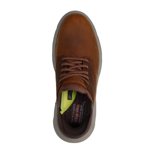 Skechers Men's Garza Slip-ins Brown Comfort Shoes with Hands Free Design and Heel Pillow Technology, Air-Cooled Memory Foam Insole, Goga Mat Arch Support, Classic Fit, Size 43 - Skechers - Image 5