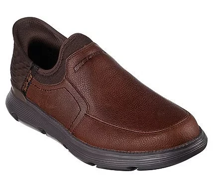 سكيتشرز حذاء رجالي غارزا دورادو سهل الارتداء جلد بني كلاسيكي بدون رباط مع نعل داخلي من إسفنج ميموري فوم 40 - سكيتشرز - Image 3