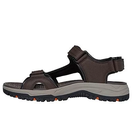 Skechers Men's Prewit Open Toe Sandals Brown Size 41 Featuring Luxe Foam Footbed Adjustable 3 Strap Closures for All Day Comfort Designed for Men's Footwear SKU 205138 BRN - Skechers - Image 4