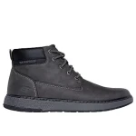 Skechers Garlan Men's Waterproof Vegan Leather Charcoal Lace Up Shoes with Air Cooled Memory Foam Insole Size 41 - Skechers