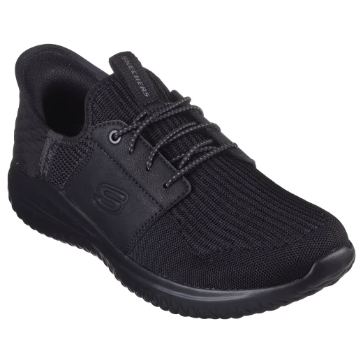 Skechers Men's Delson 3.0 Hands Free Slip ins Lavell Black Engineered Knit Shoes with Air Cooled Memory Foam Charcoal Insole Goga Mat Arch Support Classic Fit 46 Size - Skechers - Image 3