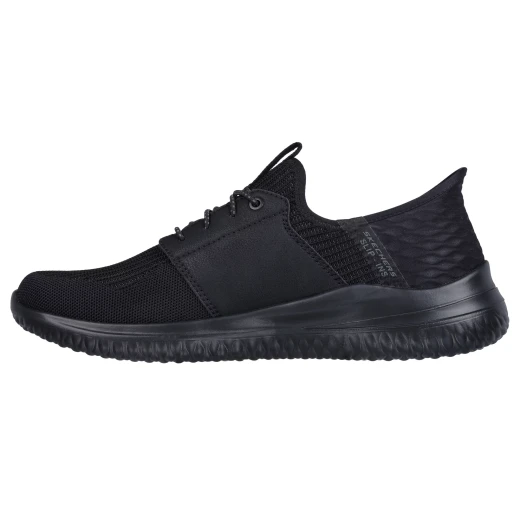 Skechers Men's Delson 3.0 Hands Free Slip ins Lavell Black Engineered Knit Shoes with Air Cooled Memory Foam Charcoal Infused Insole and Goga Mat Arch Cushioning Size 41 - Skechers - Image 4