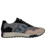 Skechers Upper Cut Neo Jogger Men's Athletic Shoes Gray Black Leather Mesh Upper Air Cooled Memory Foam Insole Lace Up 46 Comfortable Stylish Retro Design - Skechers