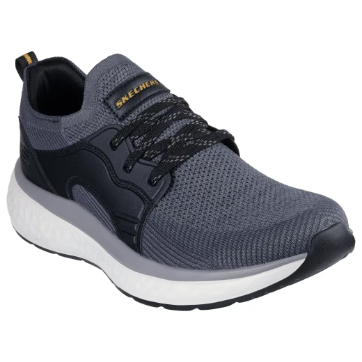 Skechers Men's Lancer Dalton Slip On Shoes Black Size 41 Featuring Knitted Mesh and Synthetic Upper with Air Cooled Memory Foam Insole and Memory Arch Support For Comfort And Style - Skechers - Image 3