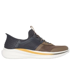Skechers Slade Slip Ins Men's Casual Shoes Tan Color Easy On Design Comfortable Fit Size 46 Perfect for Everyday Wear Stylish Footwear Slip Resistant Sole Breathable Material