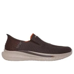 Skechers Men's Slip-Ins Slade Sneaker Chocolate 45 Featuring Air Cooled Memory Foam Insole Vegan Materials Flexible Outsole Modern Design Slip On Comfort for Everyday Use - Skechers