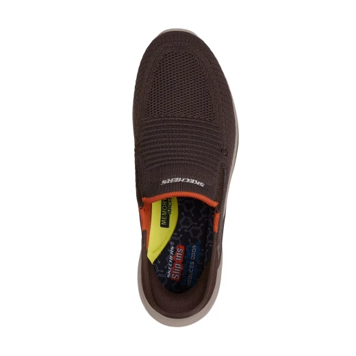 Skechers Men's Slip-Ins Slade Sneaker Chocolate 45 Featuring Air Cooled Memory Foam Insole Vegan Materials Flexible Outsole Modern Design Slip On Comfort for Everyday Use - Skechers - Image 4