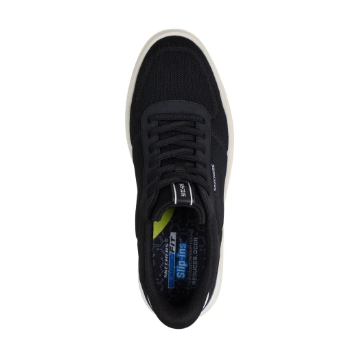 Skechers Men's Owen Black Sneakers with Air Cooled Memory Foam Insole for Ultimate Comfort, Breathable Mesh Upper, and Flexible Rubber Sole, Size 42.5 - Skechers - Image 4